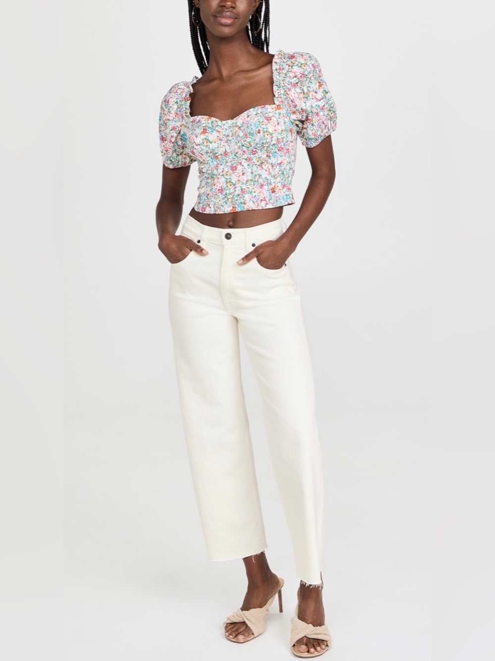 SLVRLAKE Grace Crop Jeans White Cropped High Rise‎ Size 23